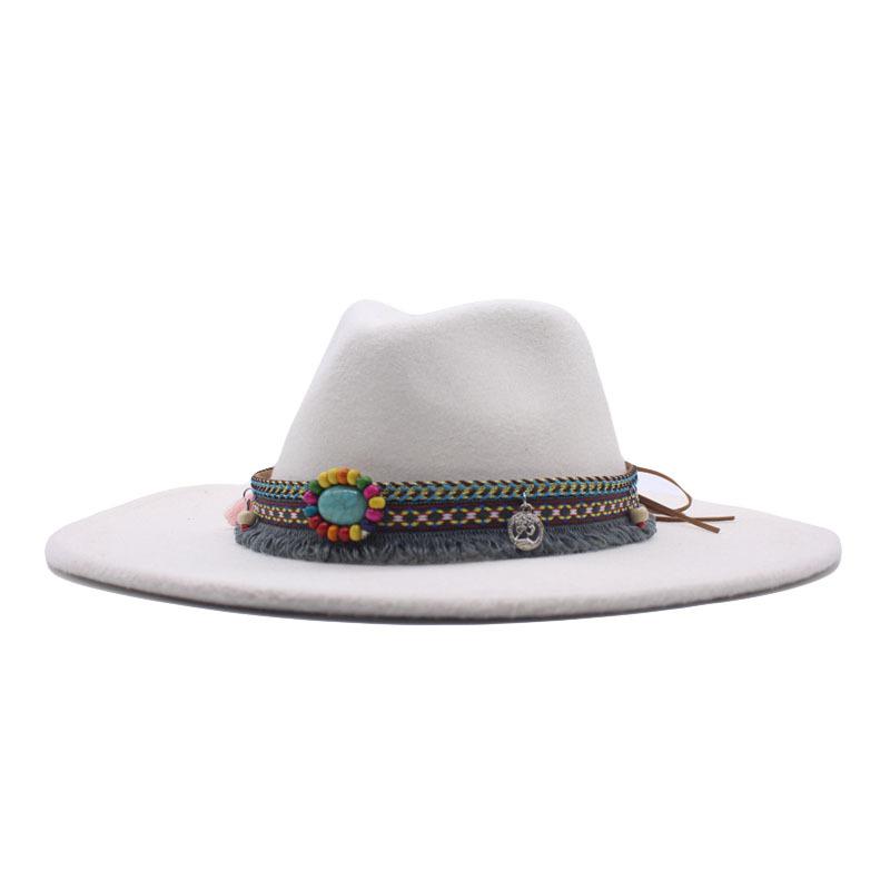 eBay European and American New Woolen Top Hat Minority Style Retro Big Brim Cm Jazz Hat