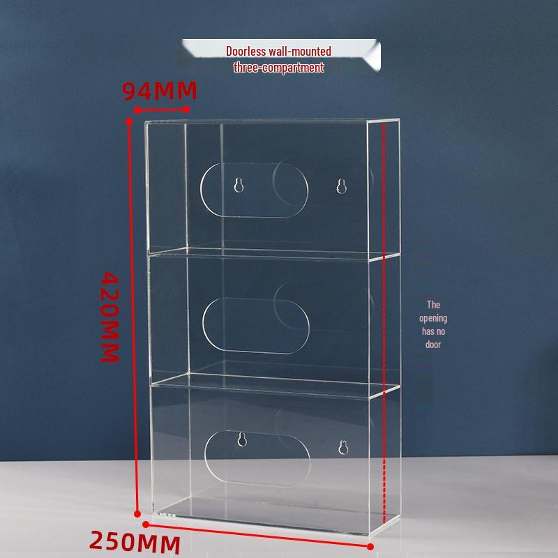 Punch-Free Wall-Mounted Acrylic Storage Box for Hats, Shoes, Gloves, and Masks