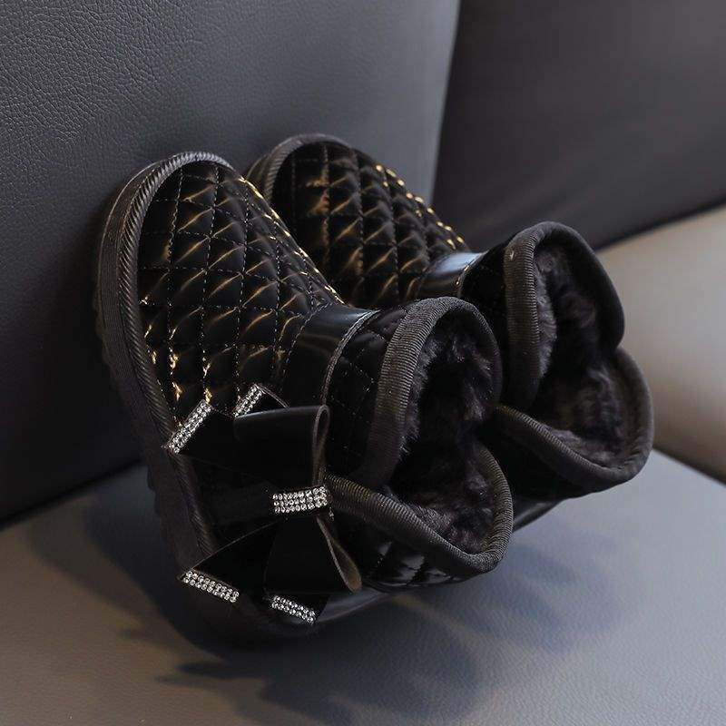 Children's snow boots 2025 winter new versatile warm girls cotton boots winter shoes sweet thickened warm short boots tide