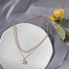Choker light luxury niche retro ins premium double pearl necklace female tide collarbone chain neck strap neck chain