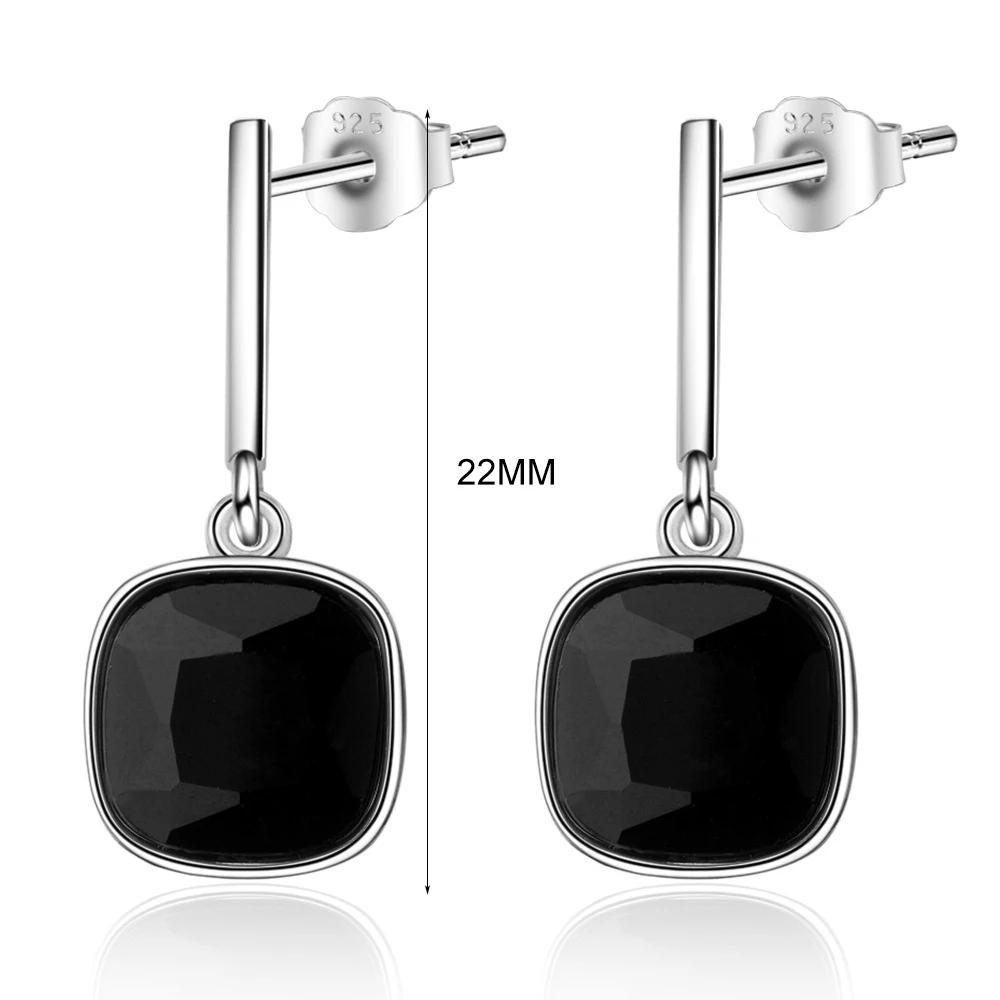 PONYKISS  Sterling Silver Prevent Allergy Drop Earrings for Women Trendy Small Square Fine  Accessories Gift