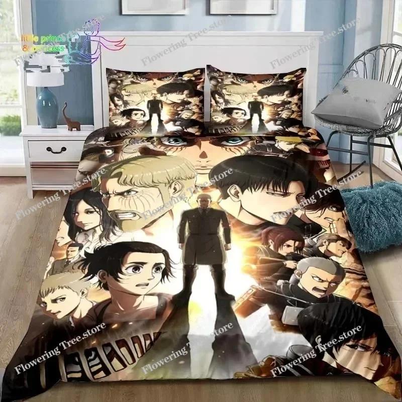 Anime Attack on Titan 3D Print Bedding Set Single Twin Full Queen King Size Bed Set Adult Kid Bedroom Bedding Gift029