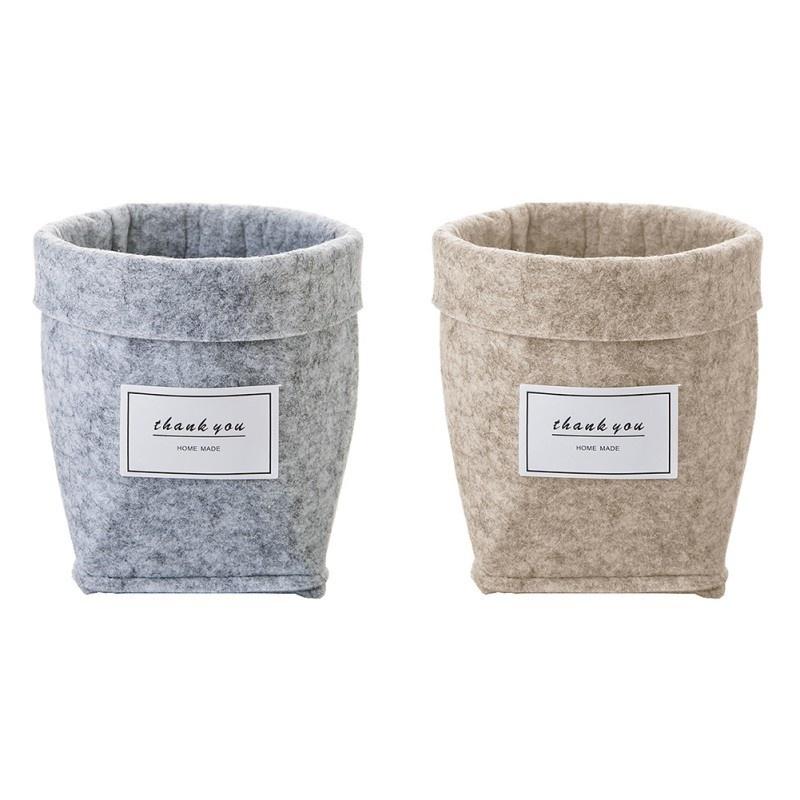 Fabric Flowerpot Desktop Storage Basket Sundries Storage Box Small Cute Table Storage Basket  Storage Bags Organizer