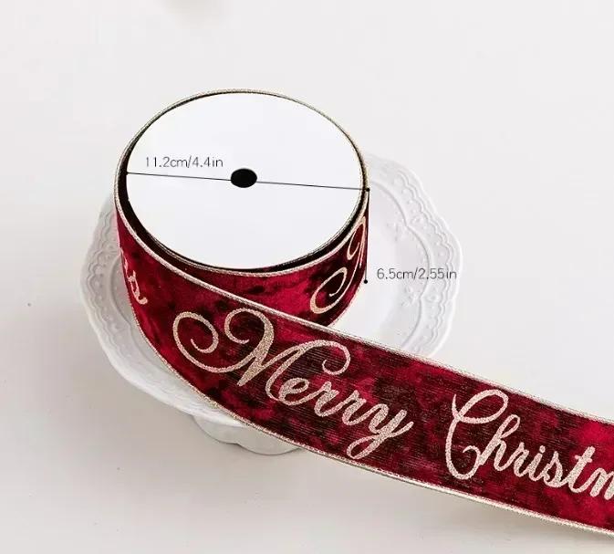 For Christmas Tree Decoration Velvet Ribbon Wine Red Color 9 Meter Length DIY Bow Crafting Ribbon Soft Texture for Holiday Use