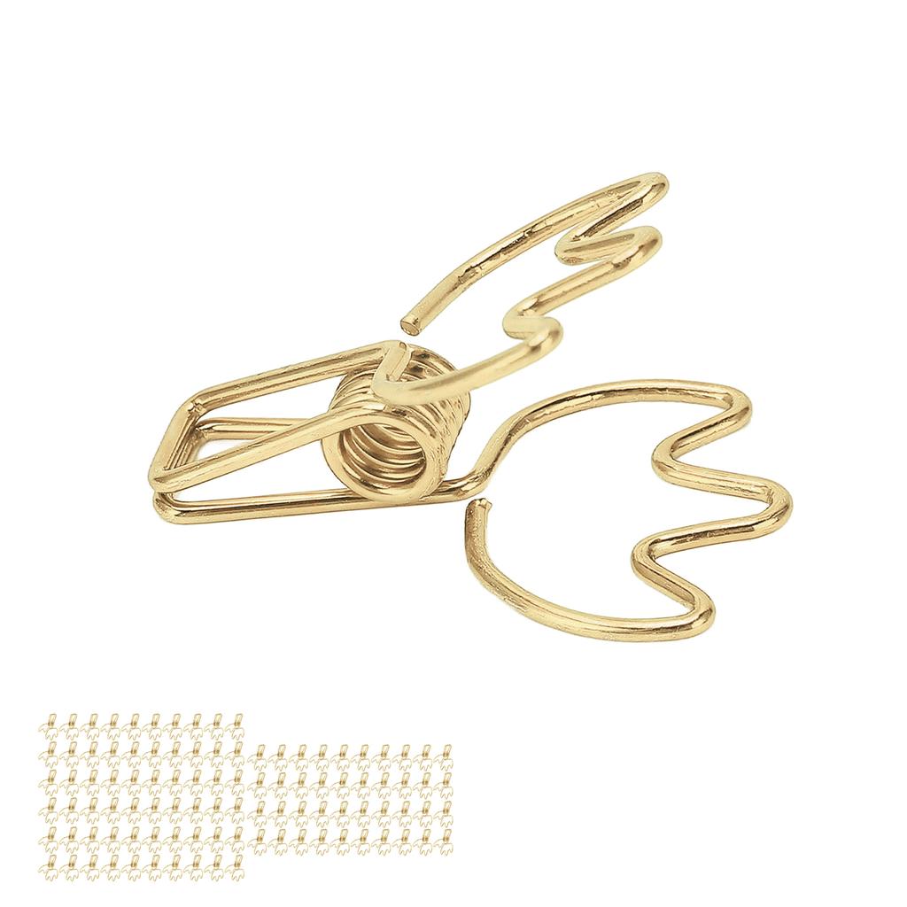 100Pcs Paper Clamps Metal Hollow Strong Clamping Force Crown Shape Tail   Clips for   School Home