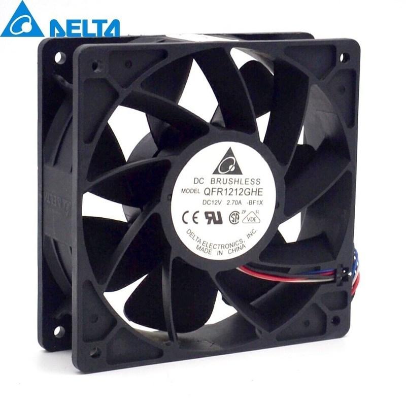 1PCS QFR1212GHE 12V 2.70A 12038 120MM 12CM 6000RPM Server Fan Cooling For Delta Black чёрный