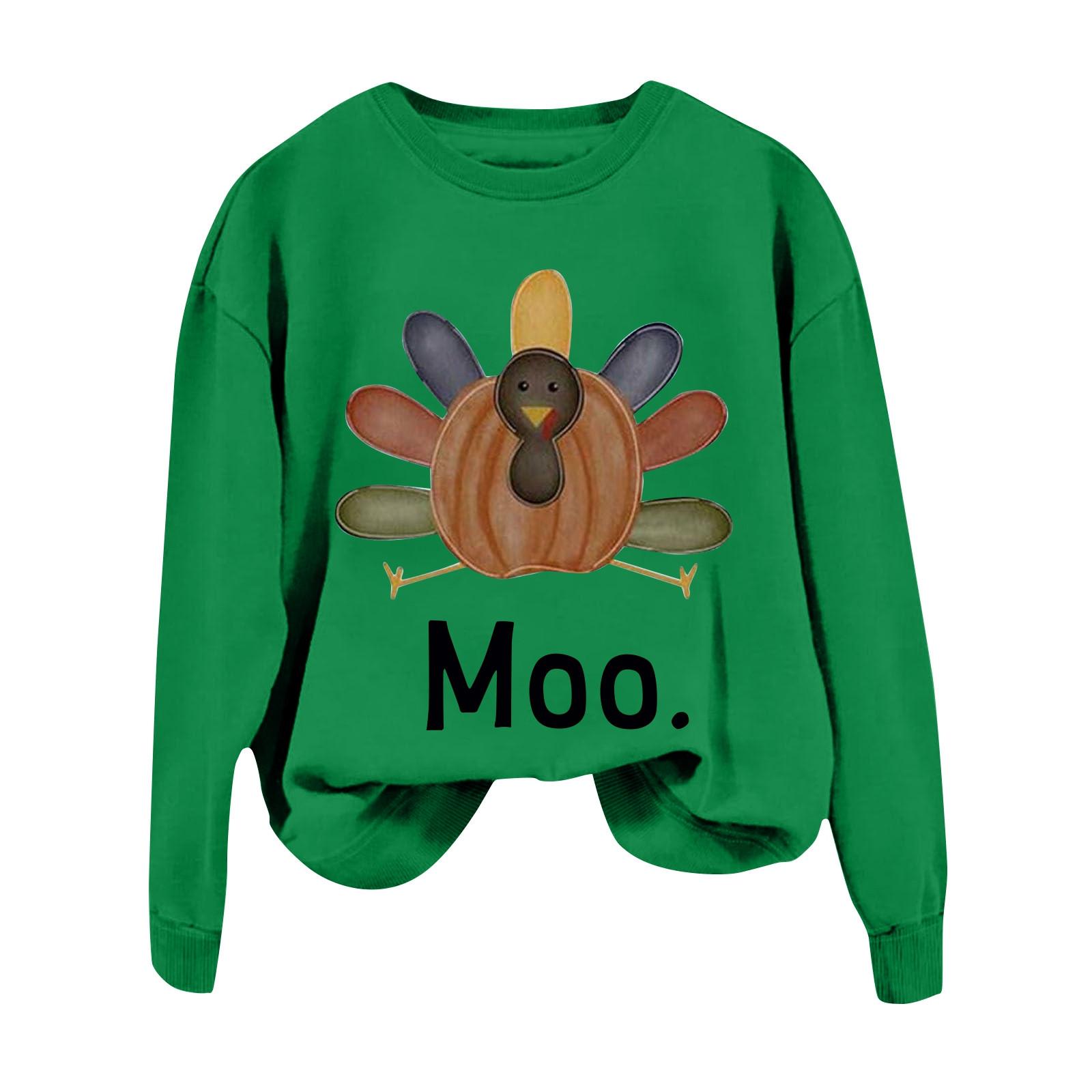 Женская повседневная мода День благодарения с принтом длинный рукав O-образный вырез — фото 4