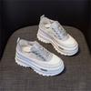 Summer Little White Shoes Women's 2025 New Thick-soled Muffin Inner Height Increase and Thinness Hollow Mesh Casual Shoes Breathable Women's Shoes