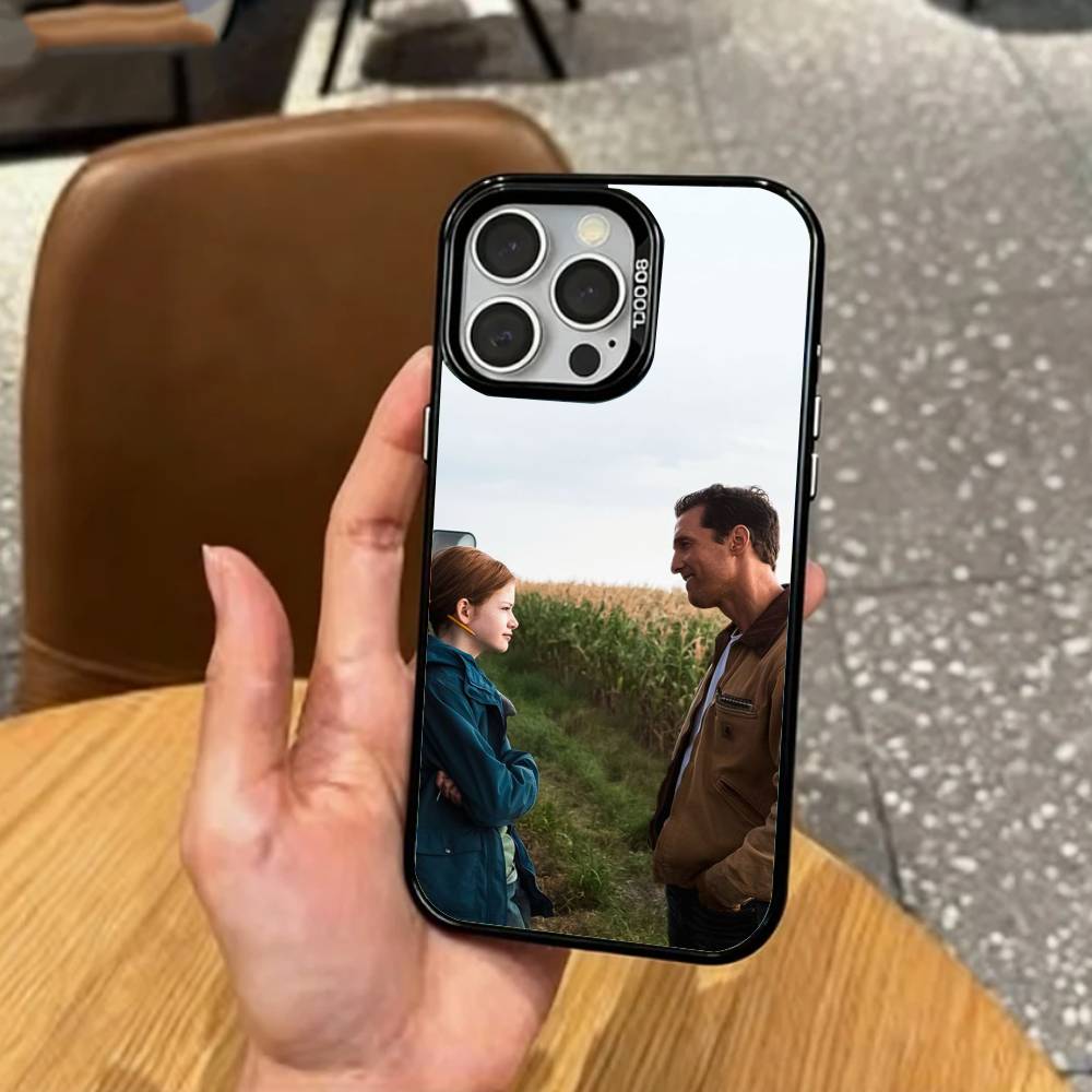 Sci-Fi Film I-Interstellar Movie Phone Case For iPhone17,16,15,14,13,12,11 Plus,Pro Max Colored Silver Plated Inside Cover