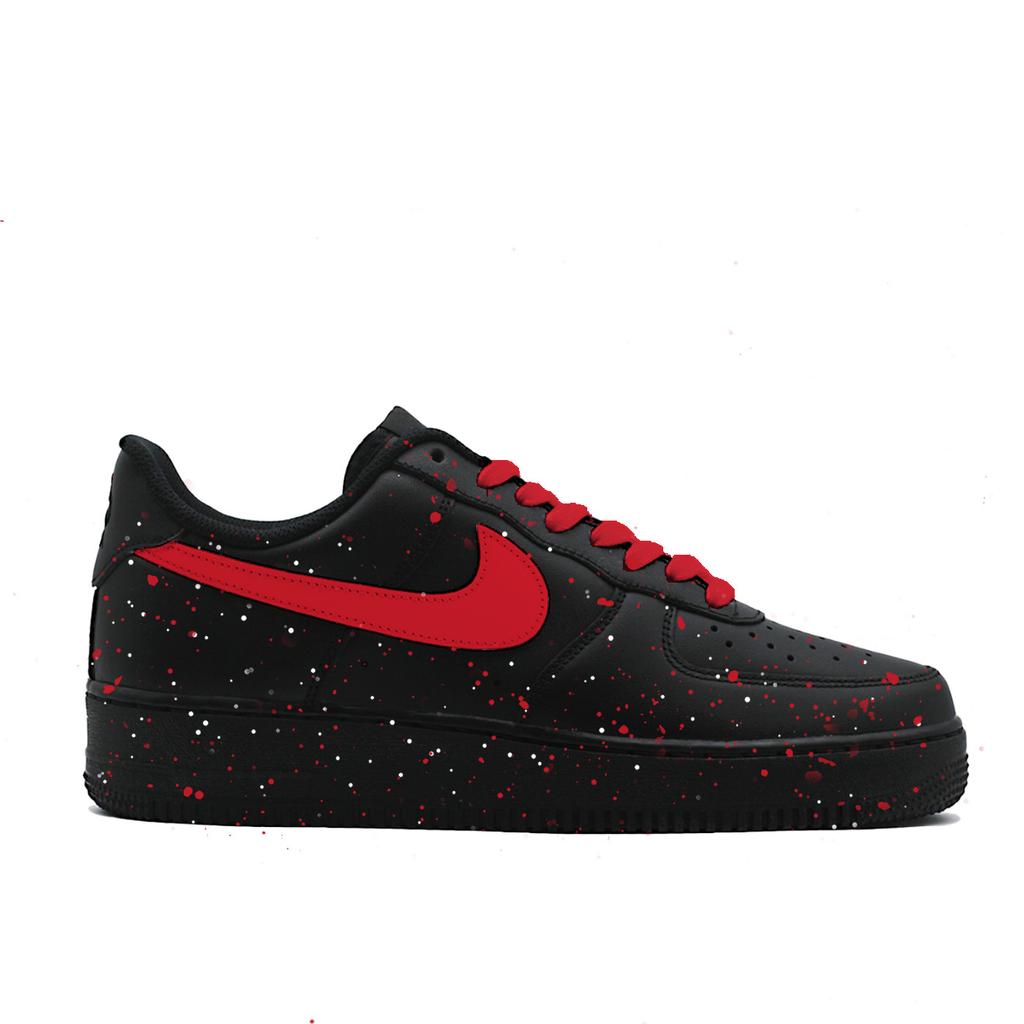 Nike Air Force 1 Scarlet Dot Abrasion Resistant Slip Resistant Low Top Skateboard Shoes Unisex Black Red cw2288001(Team1039-)