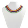 Retro Rainbow Rice Bead Necklace Set, Stylish And Simple, Stackable Woven Beaded Necklace