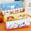 Cute Puppy Pattern Pencil Case - Cartoon Dog Stationery Bag Spacious Zipper Pen Pouch For Students  School Supplies