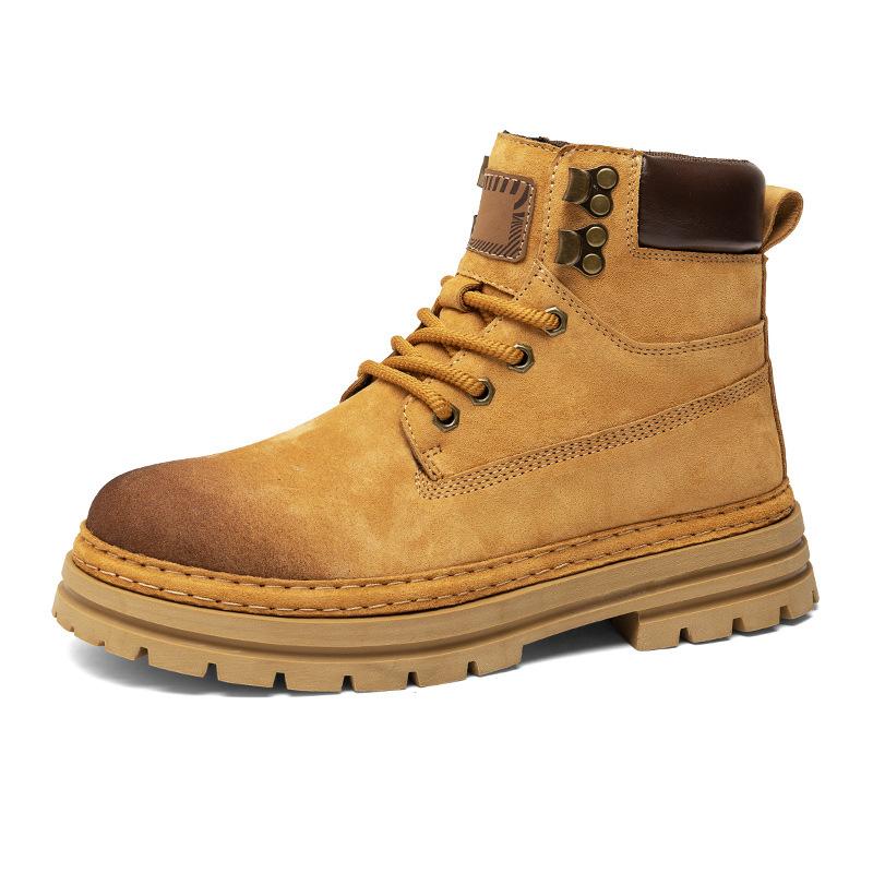 

Ботинки Martin мужские осенние новые ретро британские ботинки с высоким берцем для инструментов мужские повседневные кожаные ботинки для верховой езды среднего размера 39 жёлтый