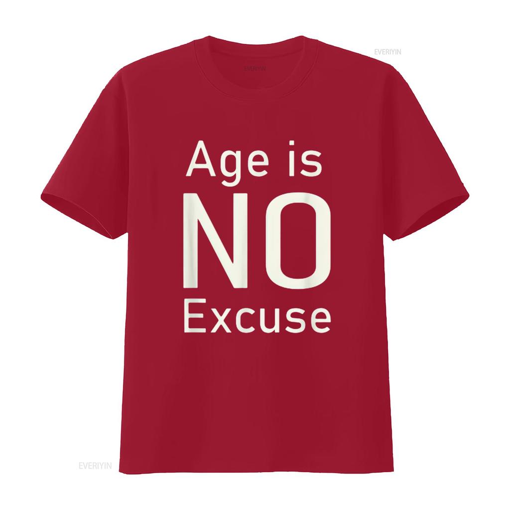 Age Is No Excuse Funny Old And Gym Lovers Design Womens T Shirt Black Large vintage Washed Soft Slightly Comfortable fashion