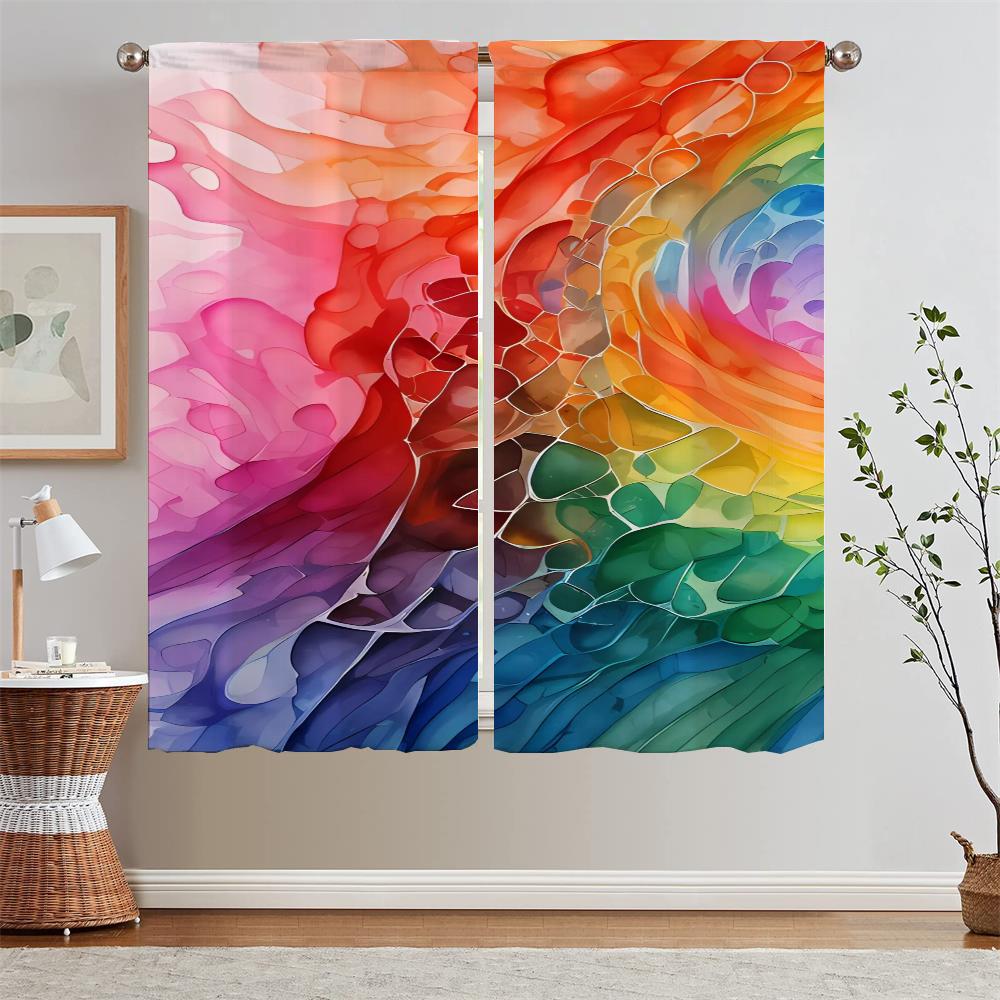 

Happy Dopamine Kitchen Curtains Blackout Curtains for Window Living Room Curtain Tiebacks Curls Blinds Tulle in Kitchen Blind W50xH70cmx2pcs-CL