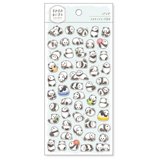 Mamemame Animal Sticker Masking Tape Material Cute Animal Mini Stickers (Panda)