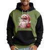 Men's Christmas Print Color Block Hooded Casual Sports Comfort Sweatshirt