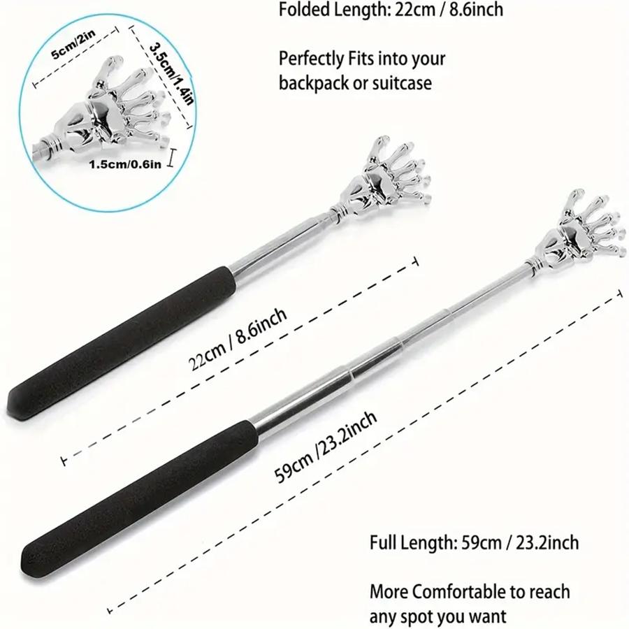 Compact Telescopic Back Massager – Portable Extendable Stainless Steel, Ideal Birthday Gift & Christmas Stocking Stuffer For Sen