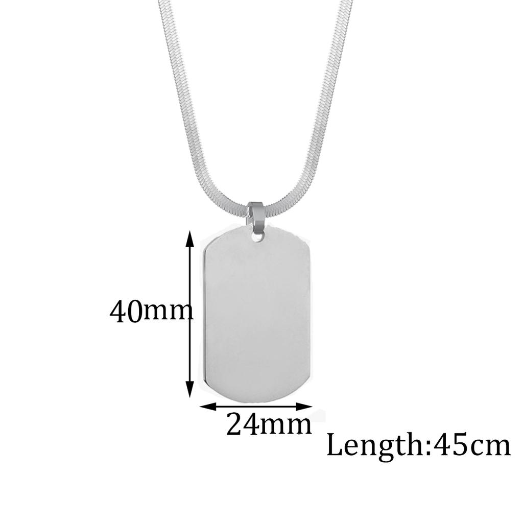 Atoztide Personalized Engrave Picture Name Necklace Stainless Steel for Women Strip Heart Blade Chain Pendant Jewelry Gift