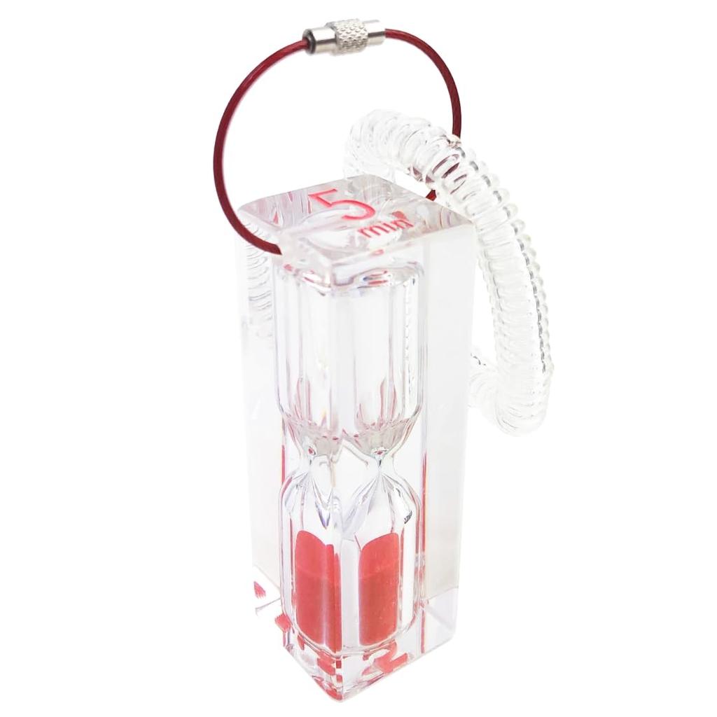 SOU RAKUSE Acrylic Waterproof Sand Timer (5-Minute / Red) Sauna (Waterproof Lightweight Shatter-Resistant)