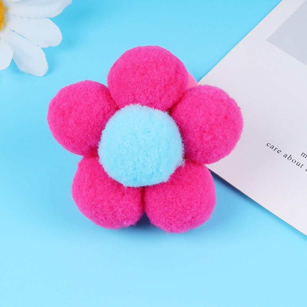 

2 шт. Новые меховые цветы эластичные резинки для волос для девочек и женщин, плюшевый шарик, кольцо для волос, эластичная веревка для волос, аксессуары для волос, помпон