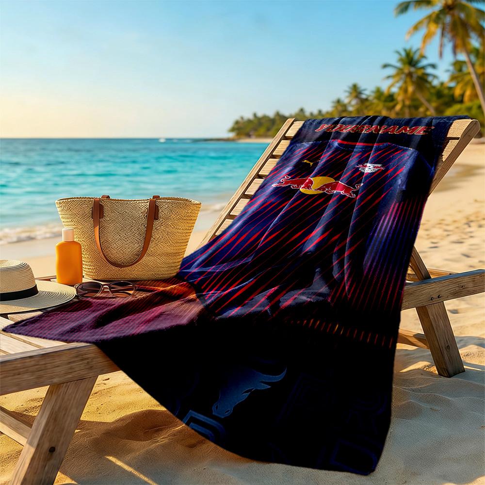 RB Leipzig Individuell Personalisierbares Strandtuch Super Weich Saugfähig Perfekt Für Reisen Yoga Camping Und Schwimmen