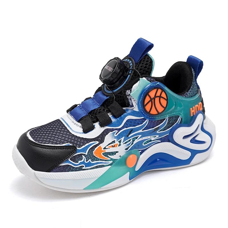 Boy Sneaker New Fashion Outdoor Kids Basketball Shoes Soft Sole School Children Sports Shoes for Boy 4 To 12 Years