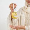 Eid Mubarak Holzperlen Anhänger mit Quaste Ramadan Kareem Mond Stern Hängendes Ornament Geschenk Islamische Muslimische Party Hausdekoration