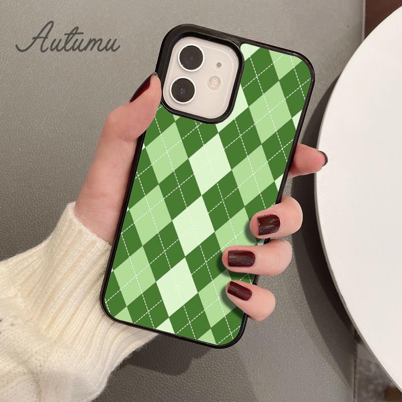 Argyle pouzdro na telefon pro iPhone 11 12 13 14 Pro Max mini X XR XS SE 2020 5 6S 7 8 Plus Samsung Galaxy S21 S22 Kryt skořepina