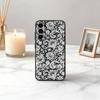 Beautful Black L-lace Print Phone Case For Samsung S25,S24,S21,S22,S23,S30,Ultra,S20,Plus,Fe,Lite,Note,10,Black Cover