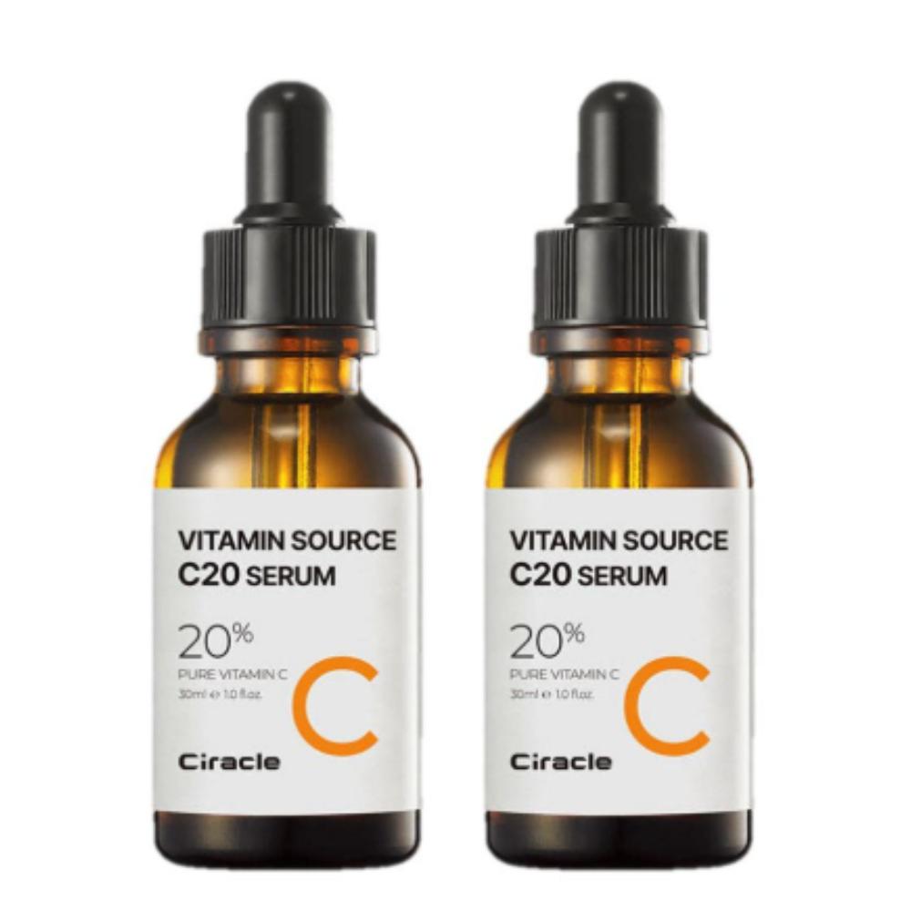Ciracle Pure Vitamin C 20% Blemish Serum 30ml (Set of 2) - High Concentration Brightening & Spot Care Solution
