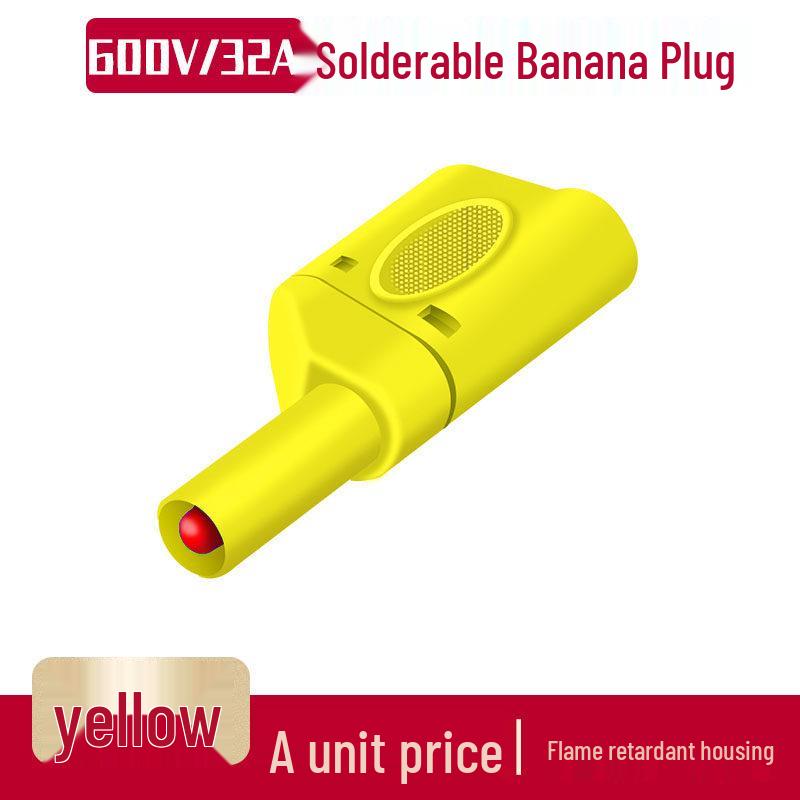 

4mm Stackable Safety Banana Plug with Socket, Solder Type