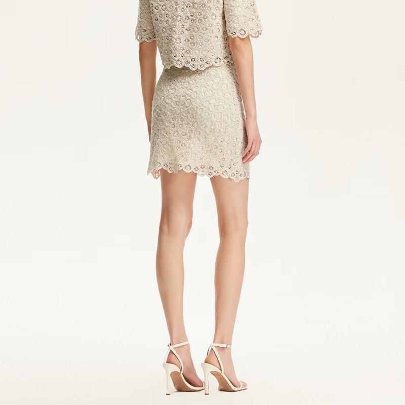 VEROMODA Lace Beaded A-line Mini Skirt