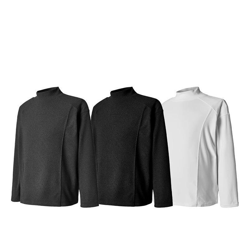 

Men s Gray High-Neck Thermal Long-Sleeve Hoodie, 2025 Autumn/Winter Collection, American Teen Style M чорний