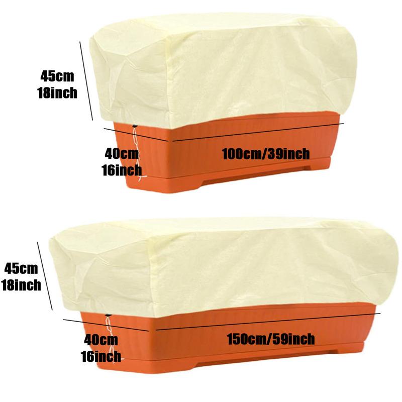 1pc Winter Plant Protection Cover Square Flower Bed & Vegetable Freeze Guard with Elastic Hem, Durable PP Material for Garden