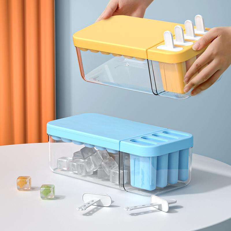 24 Grid Double-layer Ice Cube Mold for Household 2-in-1 Odorless Ice Making Box Ice Ball Ice Making Box