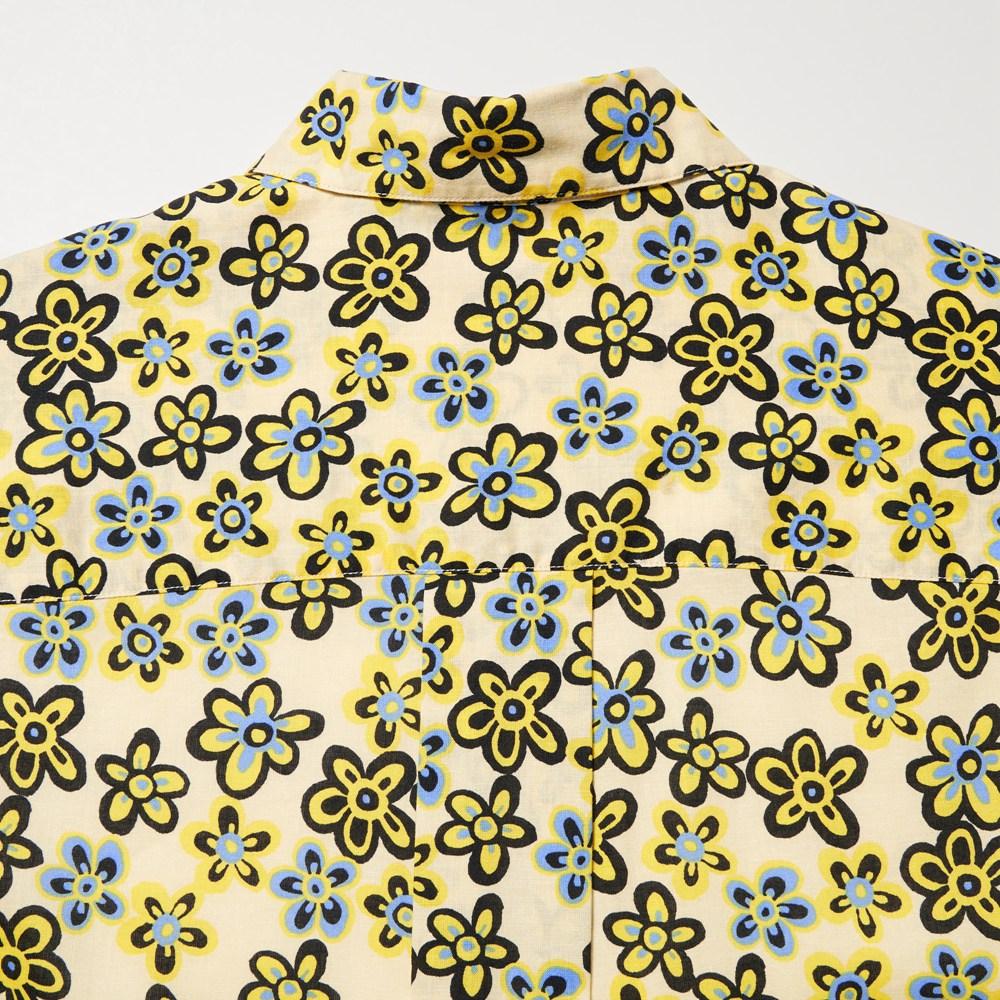 Uniqlo Marni Collaboration Floral Print Single-Breasted Long Sleeve Shirt Women shirts 451552-01