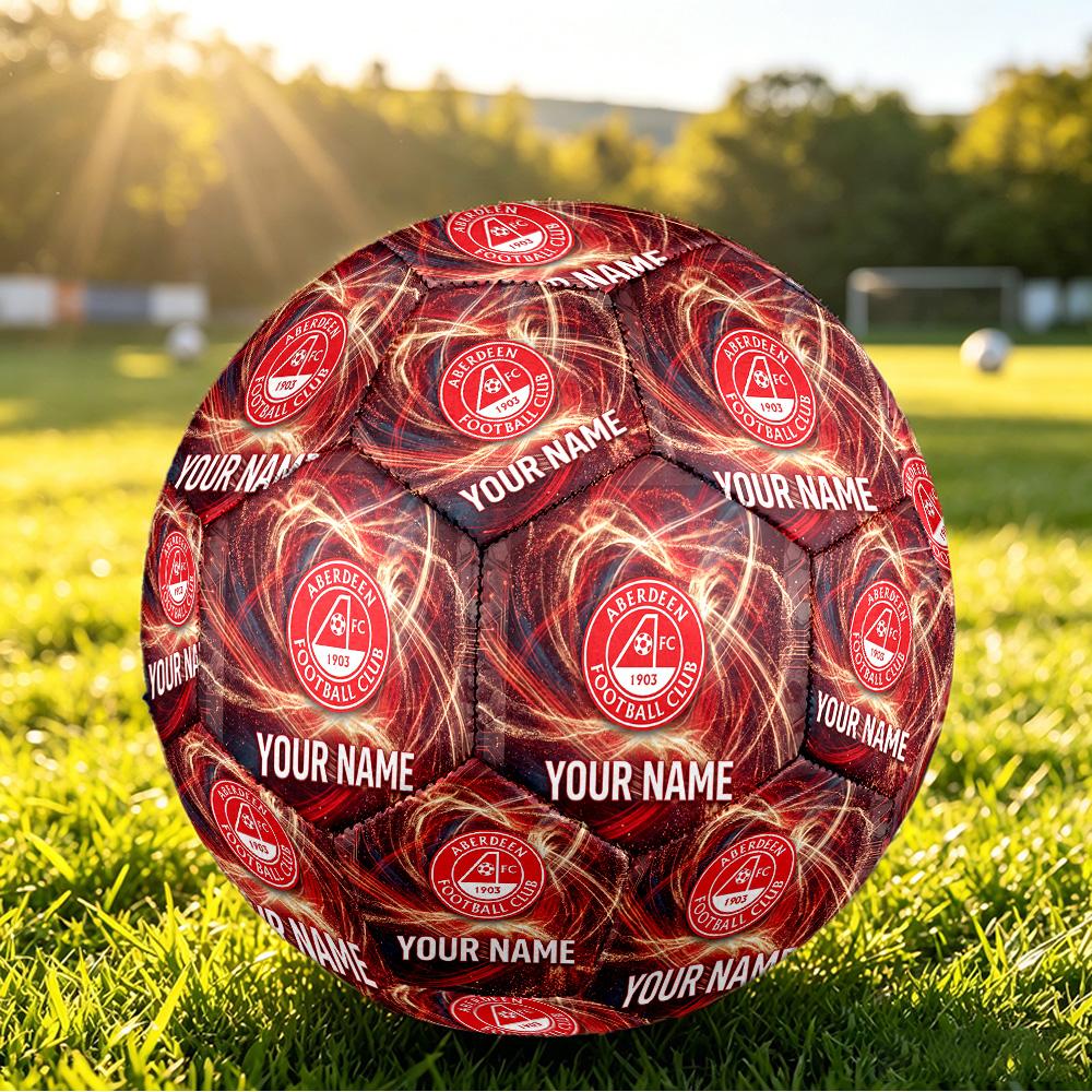 Personalized Size 5 Football Aberdeen FC Pattern Outdoor Game Sports Ball Gift