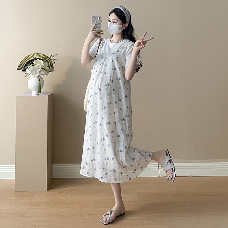 

Petite Versatile Maternity Denim Overalls - Loose, Age-Reducing Belly Support for Spring & Fall 2025 Medium
