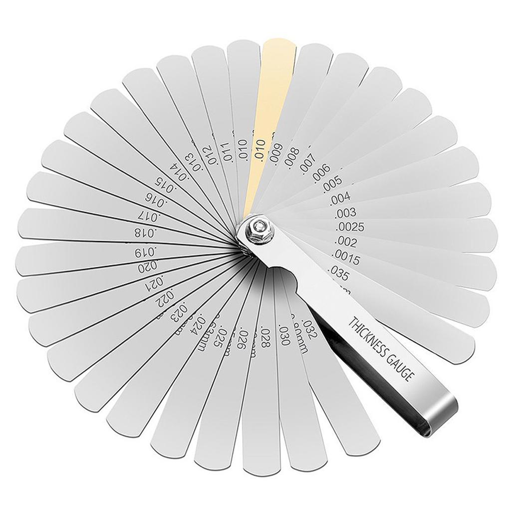 Feeler Gauge Brass 32 Blade Mm Inch Stainless Steel Accurate Foldable Widely Used Blade Gauge for