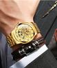 BINBOND Herren Leuchtendes Skelett-Uhrwerk - Automatisch Mechanisch, Stahlarmband, Wasserdicht