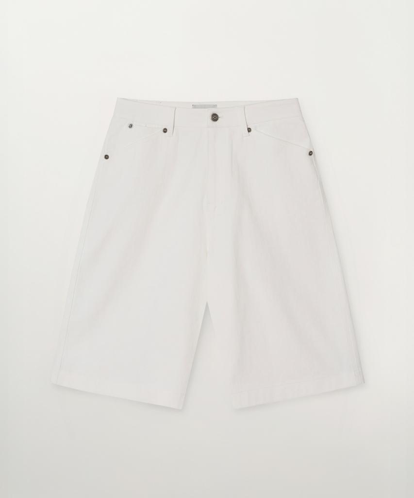 Seteo (W) Stitch Cotton Bermuda Pants White