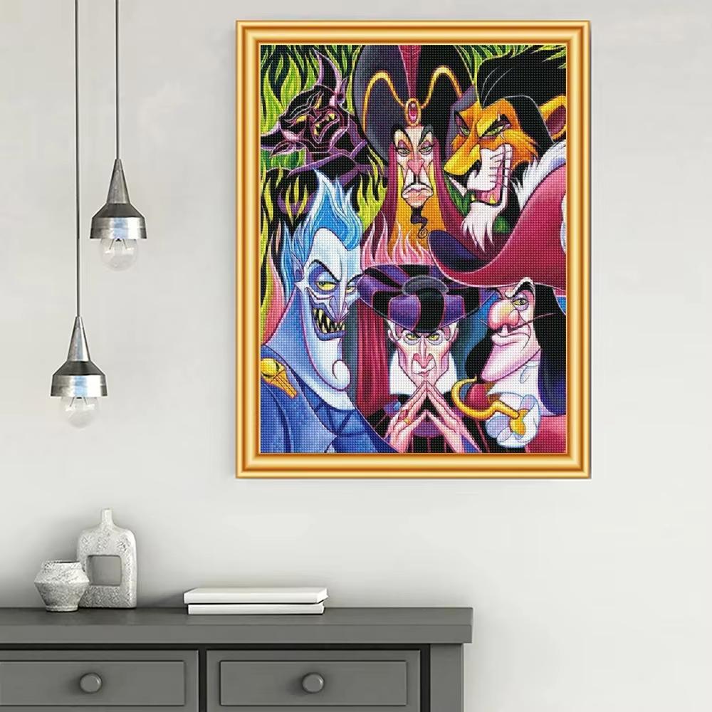 5D DIY Disney Diamond Painting Villains Evil Queen Full Round Cross Stitch Cartoon Art Diamond Embroidery Home Decor