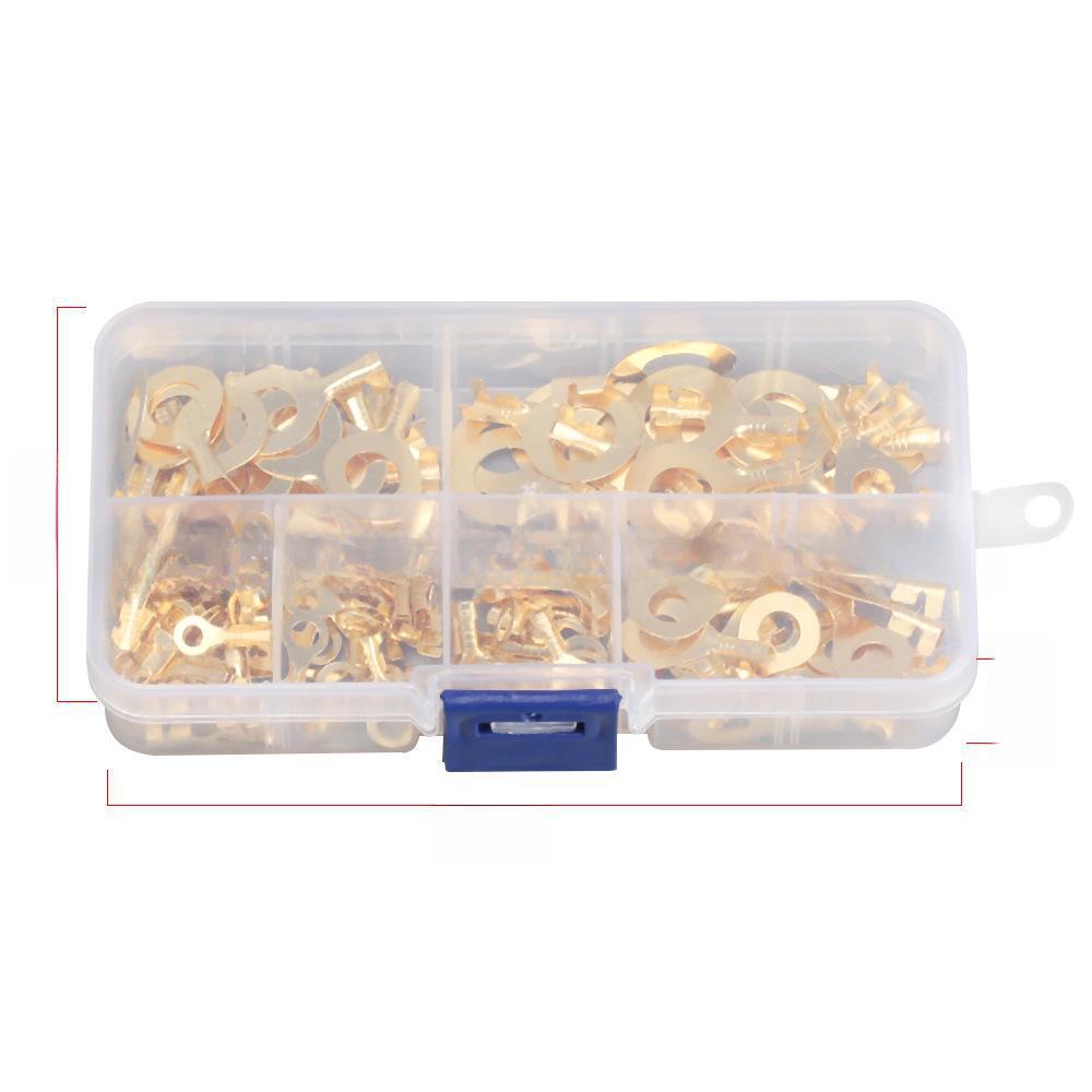 150-Piece Cold Press Terminal Set with Gold Ring Terminals and Block