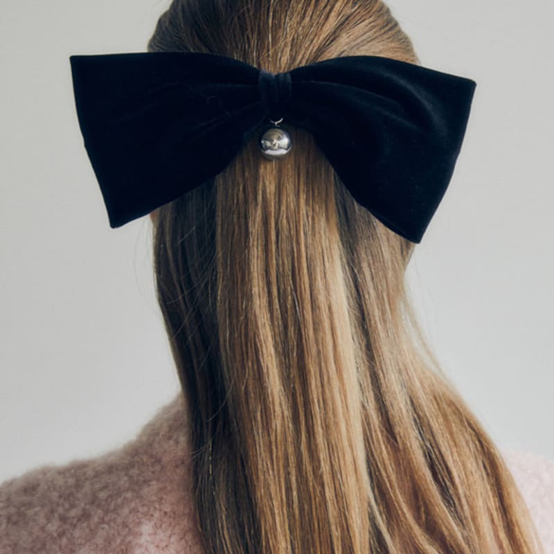 

mellotory overline velvet ribbon pin black