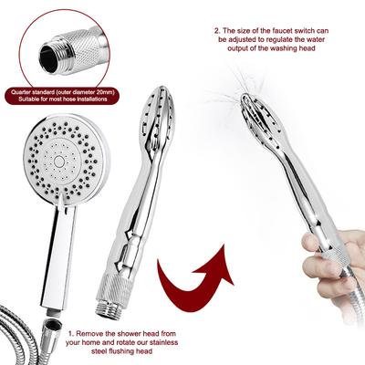 Aluminum Alloy Silver Bidet Anal Enema Shower Head Anus Cleaning Wash Douche Portable Sprayer Thread