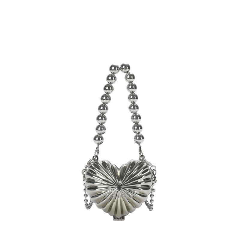 Metal Love Small Bag New 2025 European and American Pearl Handbag Ins Women's Small Fragrant Wind Messenger Red Envelope