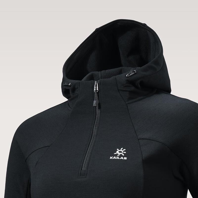 KAILAS Women's XM4 Hooded Merino Wool Half-Zip Fleece Jacket