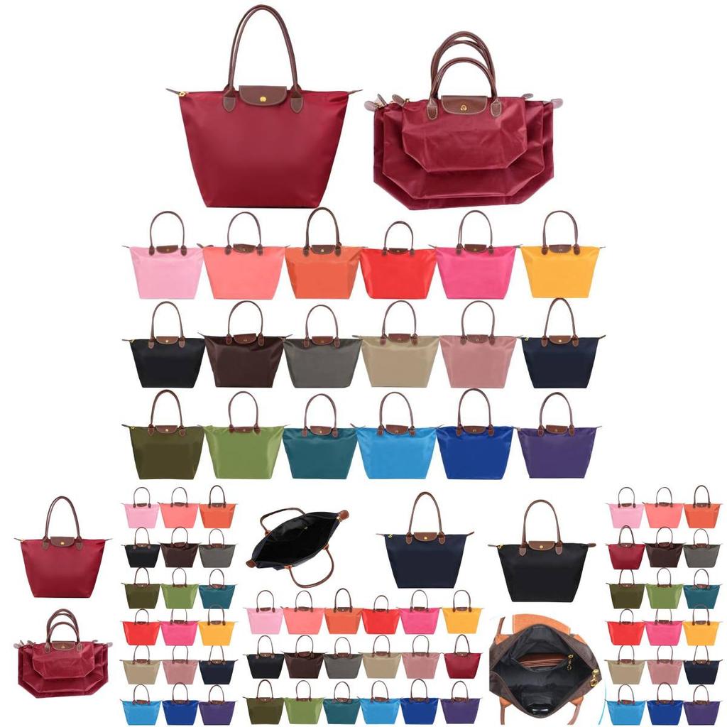 Borsa a tracolla pieghevole in nylon da donna, impermeabile e pratica, borsa portaoggetti per sport, fitness, shopping e regali, colore Rosso Vino, Rosso, Viola