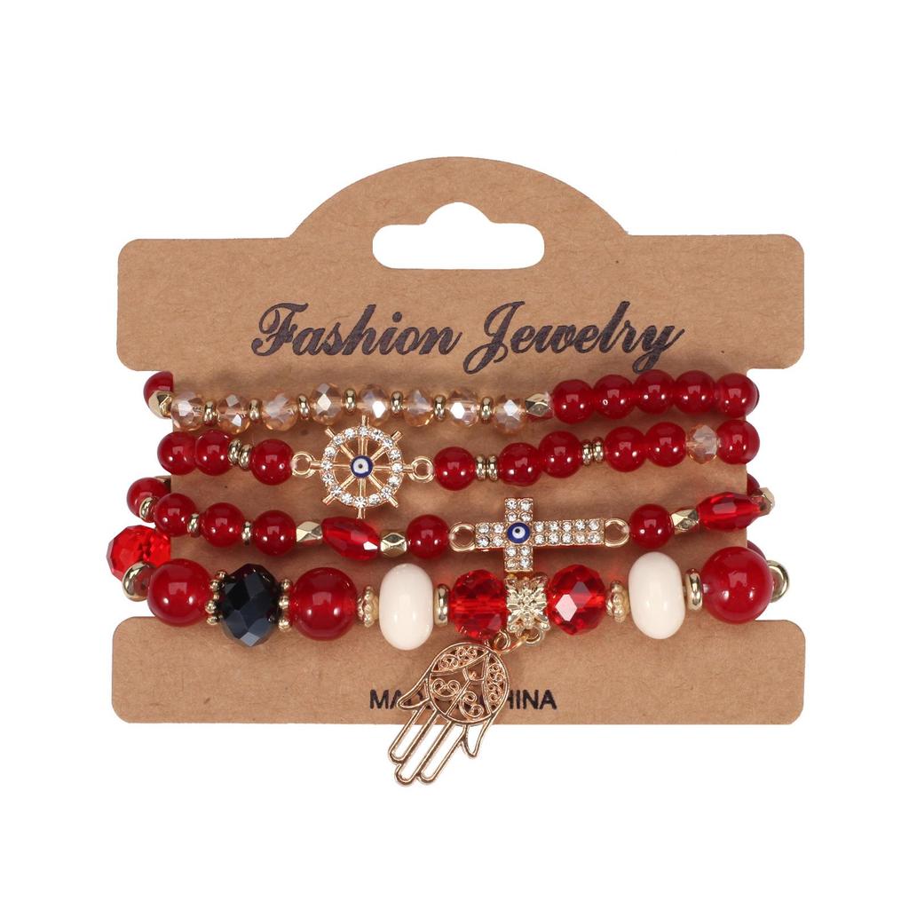 Bohemian Multilayer Hand-Palm Eye Cross Bracelet